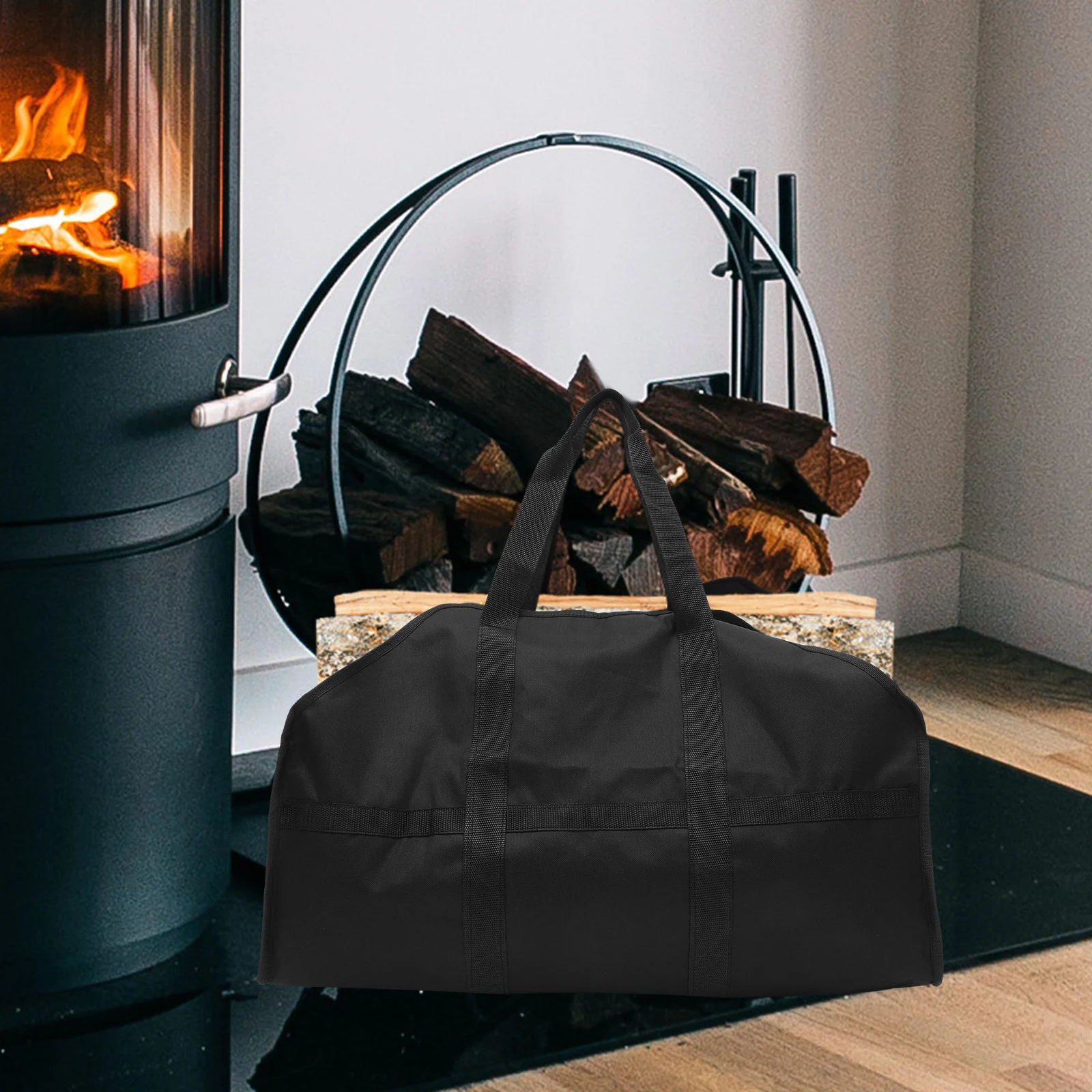 

Firewood Logging Package Carry Bag Foldable Storage Pouch Black Carrier Carrying