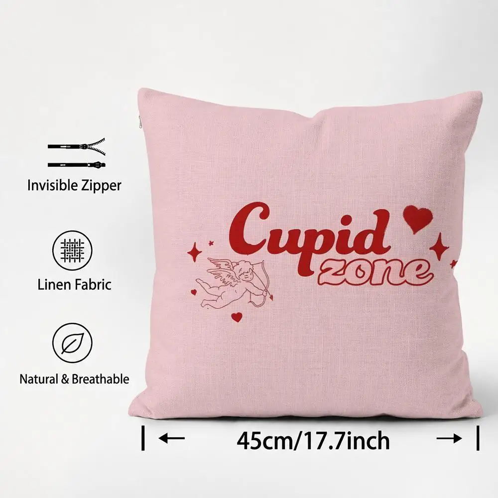 Romantic Gothic romantic Cupid Love Cushion Cover Cushion Covers Natural Linen Breathable Sofa Bedroom Decor Pillowcase