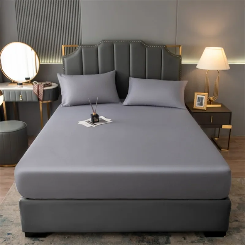 

1pc Bed sheet style bed sheet waterproof elastic brushed fabric single-layer thin design optional size