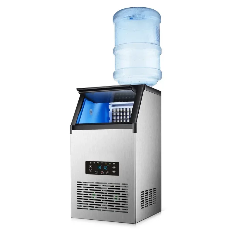 Máquina de hielo comercial automática para el hogar, máquina de hielo de 230w, 110v/220v, para té con leche y cafetería, 80KG