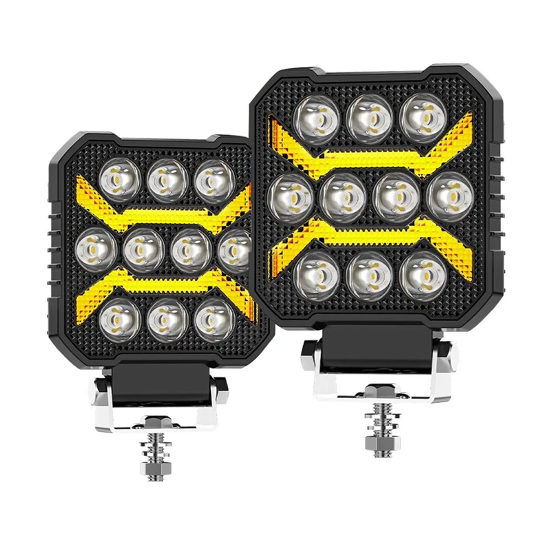 TKOH-Car LED ワークライト 4 インチストロボヘッドライト白黄色オフロード運転スポットライトフォグ DRL ライトトラック車 Suv ボート用
