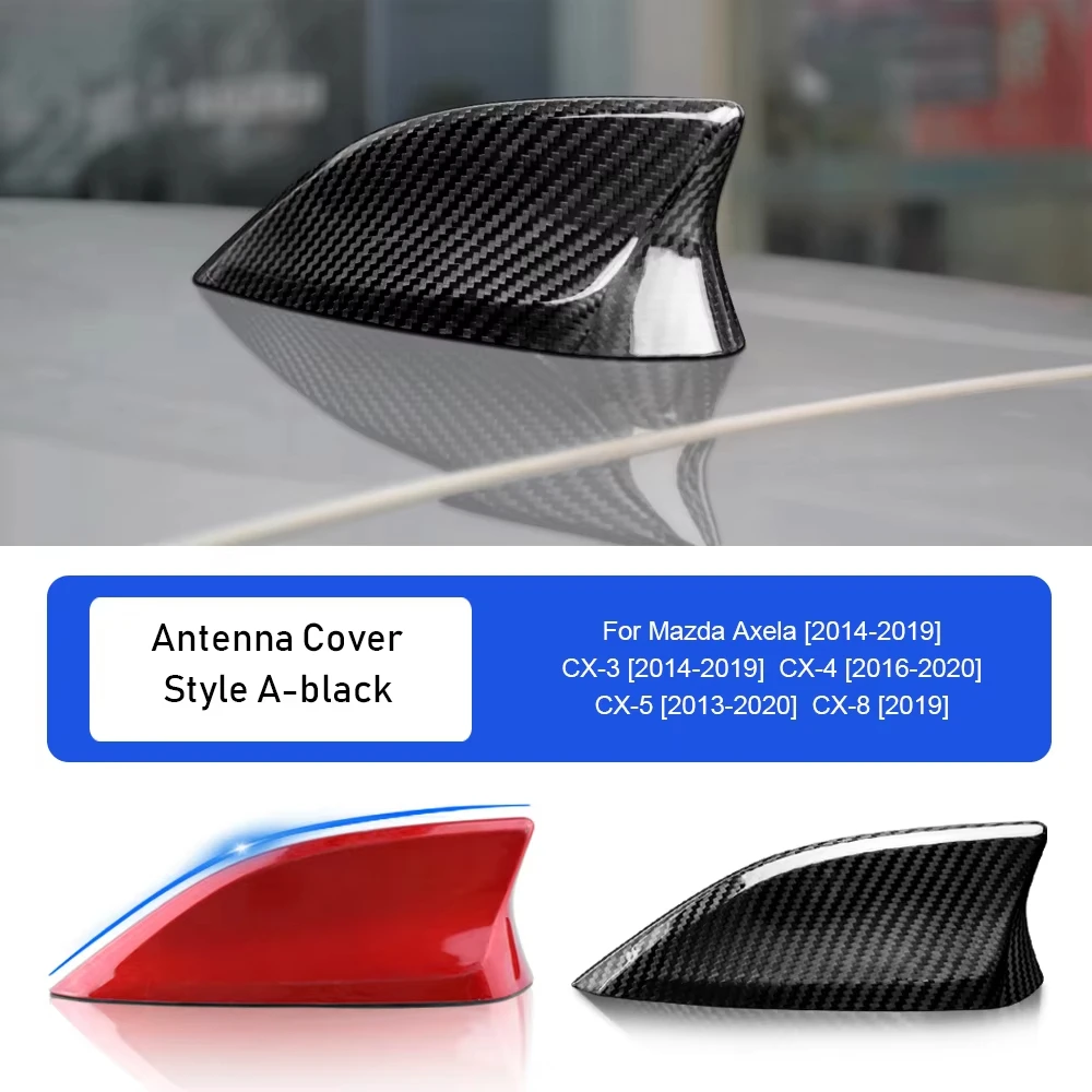 

Real Carbon Fiber Shark Fin Antenna Cover for Mazda 3 CX-3 CX-5 CX-8, Waterproof Exterior Roof Sticker 2013-2023 Accessories