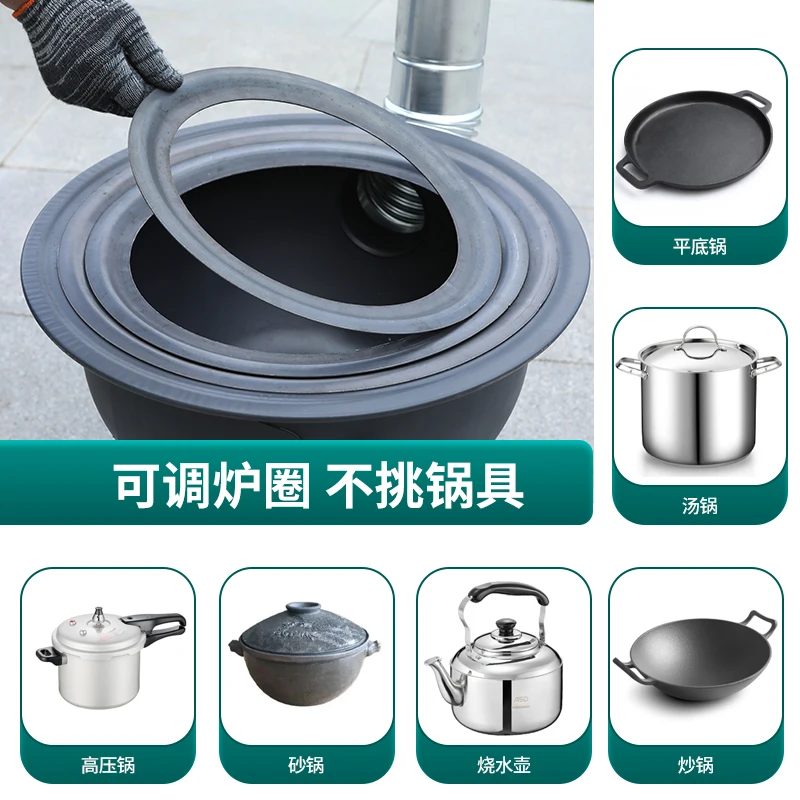 Firewood Stove Heating New Large Pot Table Camping Outdoor Firewood Stove Household Firewood Movable Pot Stove Rural