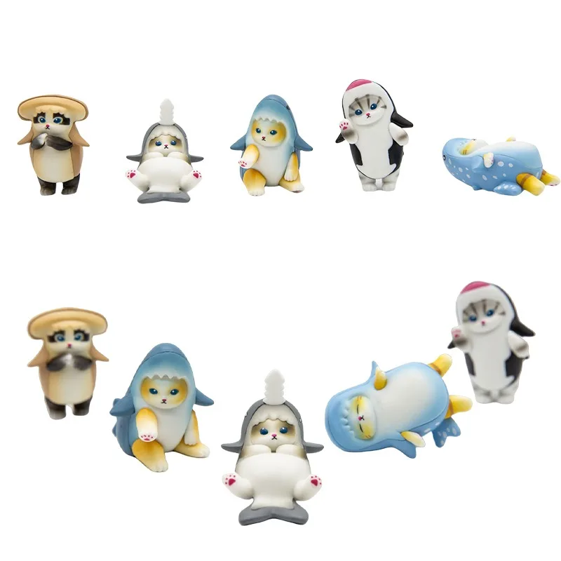 Japan Genuine QUALIA Mofusand Blind Box Toy Cute Shark Cat Gashapon Toy Figurka akcji Zabawki dla fanów Dzieci Prezent świąteczny