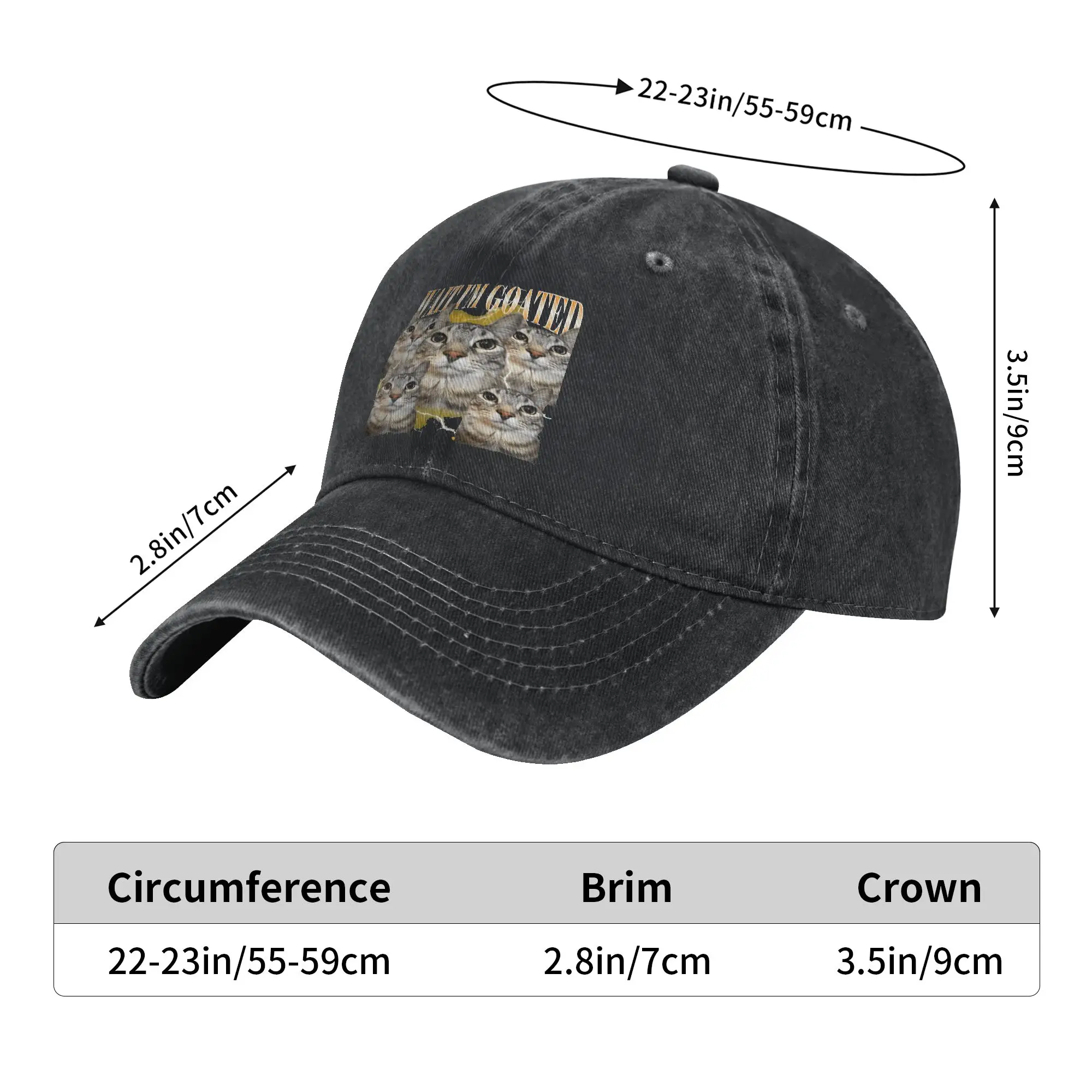 Wait Im Goated Cat Meme Casual Baseball Cap Summer  Trucker Hat Sunscreen Outdoor Sports Female Male Classic Baseball Caps