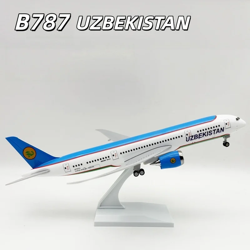 Flugzeugmodell B787 Uzbekistan Airways Boeing 787 30CM Maßstab Druckguss-Harz Miniatur-Flugzeug Druckguss-Sammlung Ausstellungsstück Geschenk