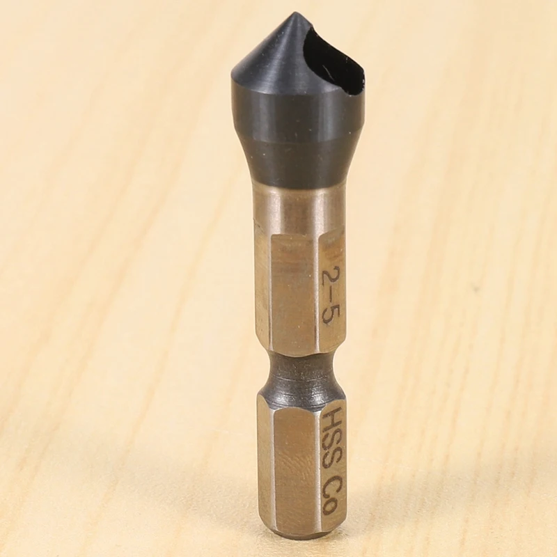 HRC89 1/4Inch Hex Shank Countersink Drill Bit Tialn Coating  HSS-Co M35 Cobalt Deburring Chamfer Drill Bit