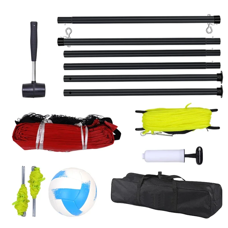 2026 Wholesale Outdoor Portable Adjustable Height Volleyball Net Set System With Pump And Carrying Bag For Beach Backyard