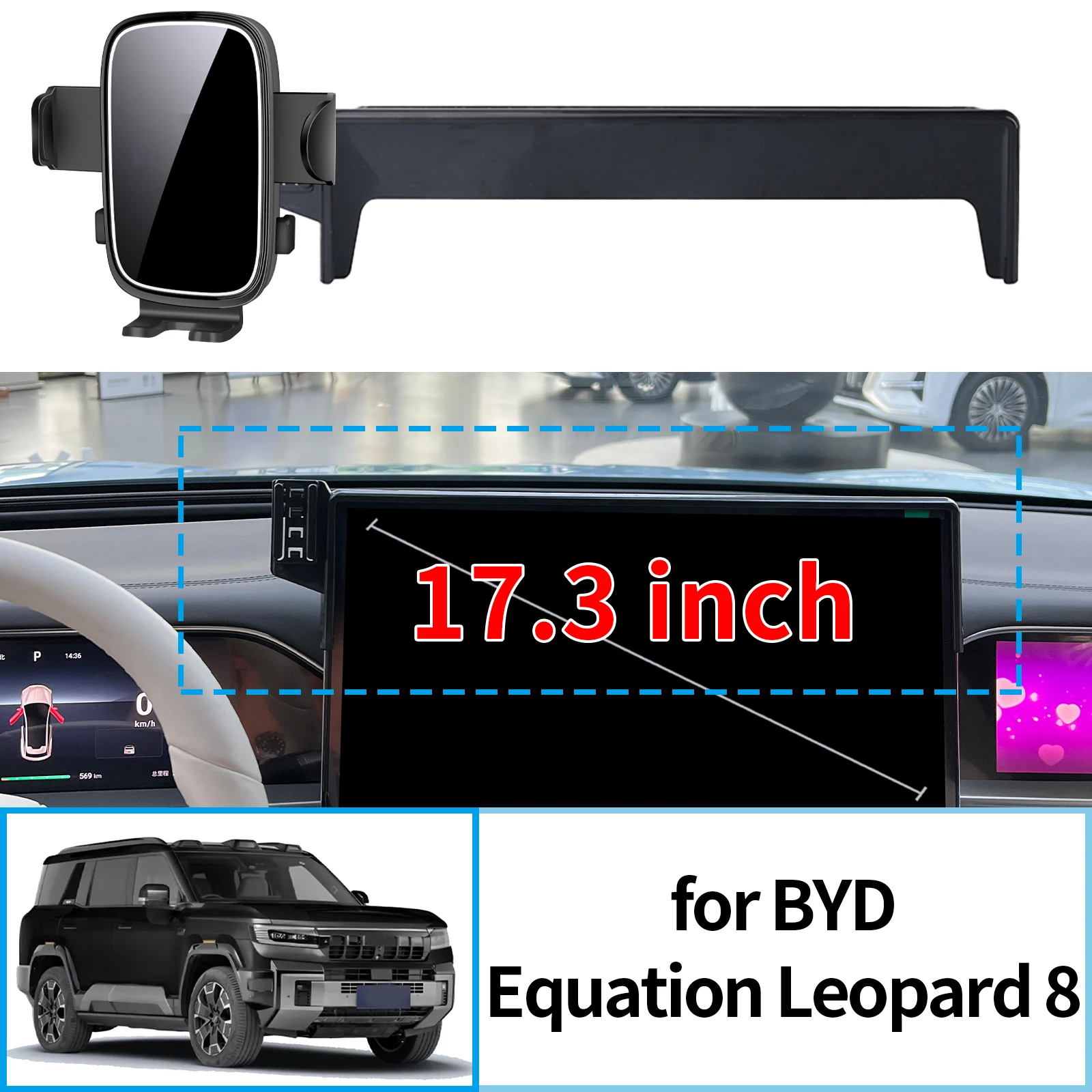 

fit for BYD Equation Leopard 8 2025 2024 Stable Clip-On Phone Holder​​ Mount Screen Base No Vibration​ Car accessoires
