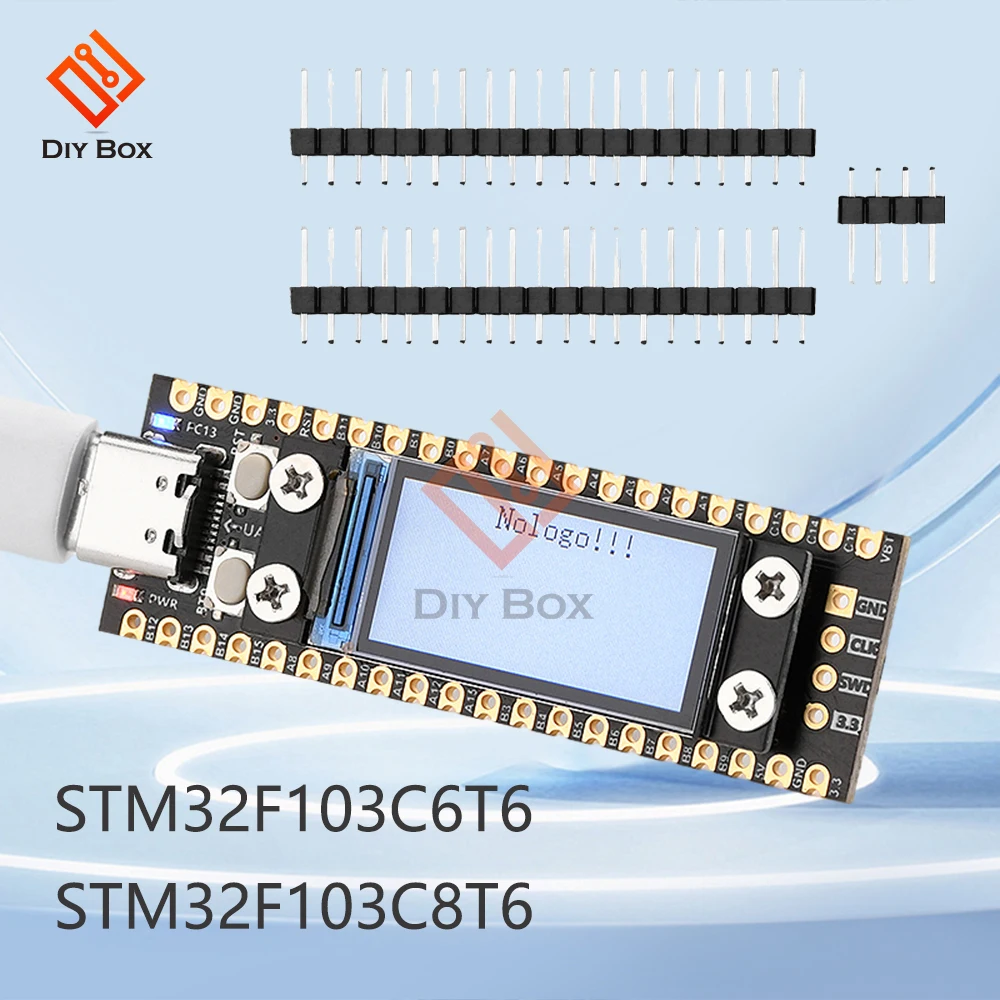 STM32F103C6T6 STM32F103C8T6 Development Board with 0.96 Inch TFT LCD Screen Display Flash MCU Minimum System Board