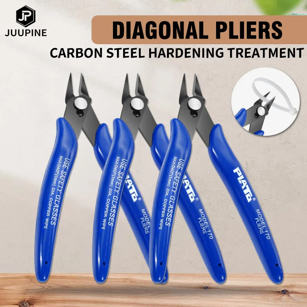 PLATO 170 Blue Flush Cutter Mini Diagonal Cutting Plier Electrical Wire Cable Metal Snips Flush Pliers Convenient Durable Tool