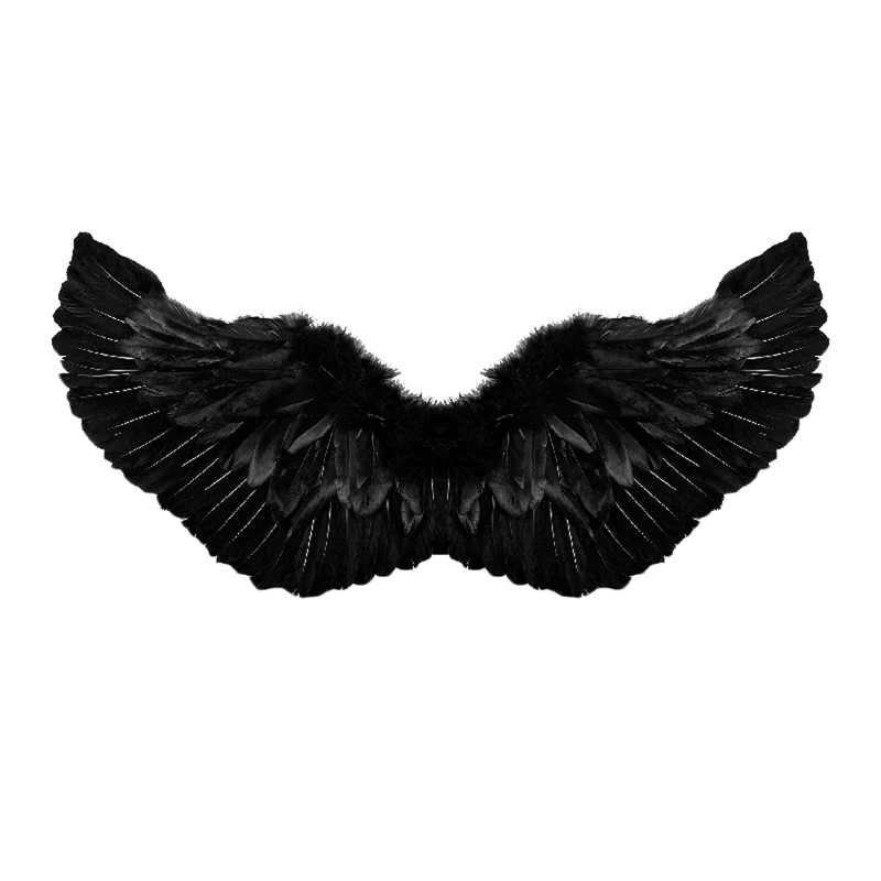 Halloween Party Costumes Feather Angel Wings Men Women Deluxe Wings with Elastic Straps Cosplay Carnival Accessory