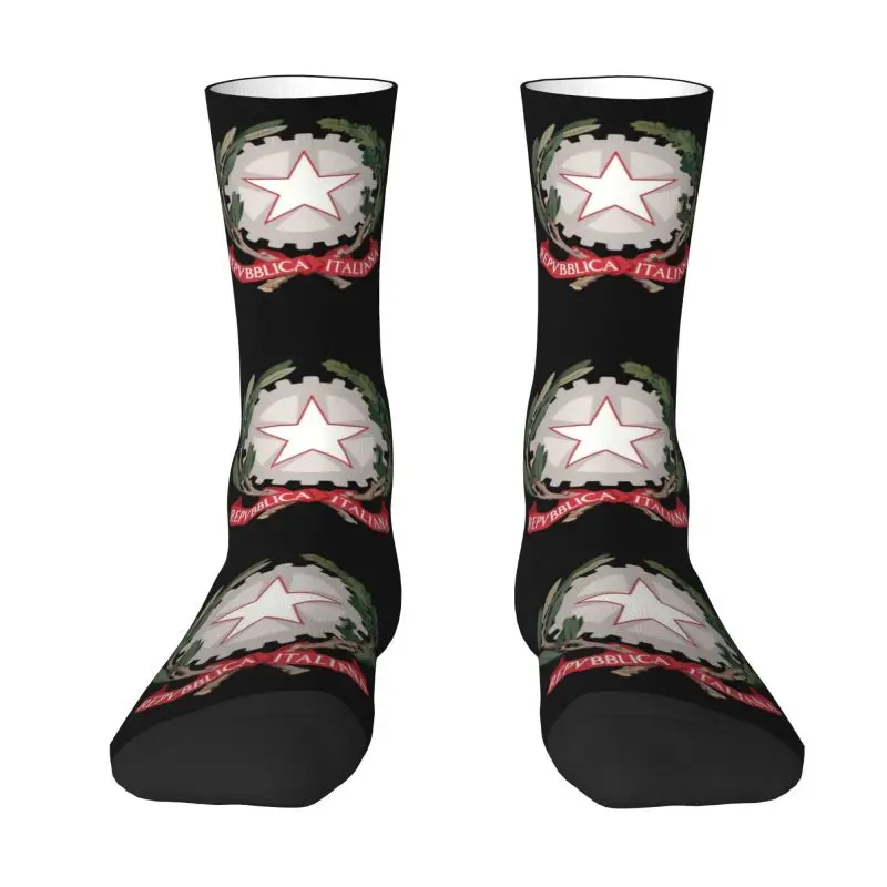 

Fashion Men's Emblem Of Italy Dress Socks Unisex Warm Comfortable 3D Print Italian Republic Crew Socks