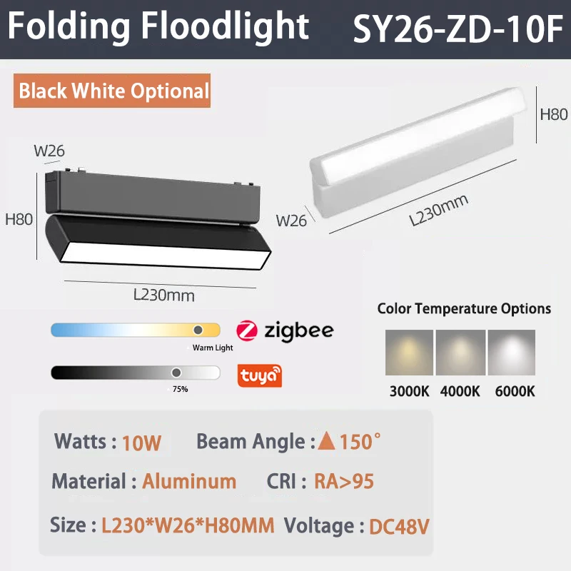 6MM Smart Tuya Zigbee Magnetisch Spoorlicht Dimbaar 48V Ultradunne Rail Opbouwmontagesysteem Zwart Wit Slanke Magneet Spoorlamp