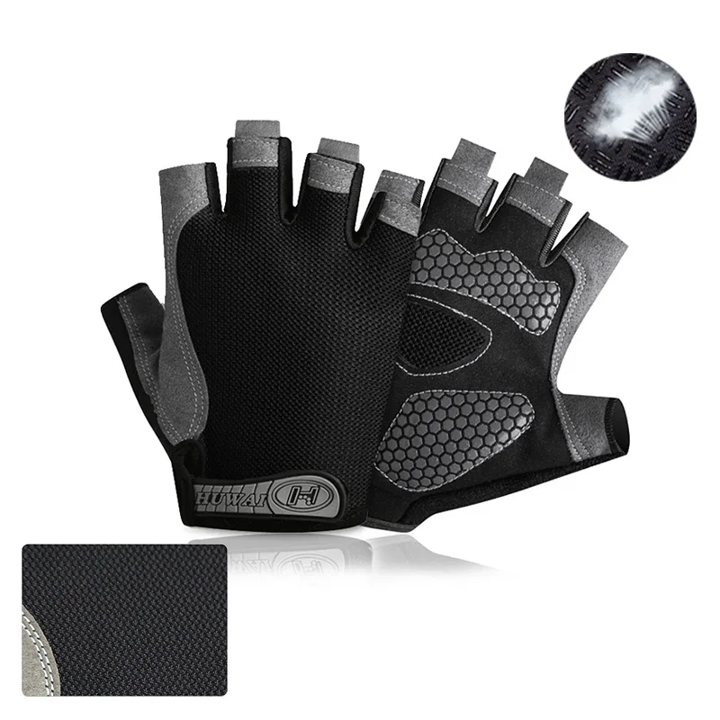 Guantes antideslizantes transpirables para hombre y mujer, Manoplas sin dedos para gimnasio profesional, pesca, ciclismo, Verano