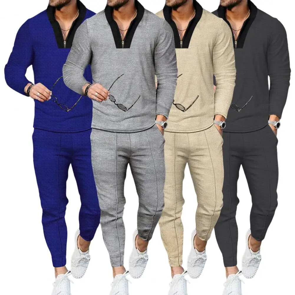 

Autumn Tracksuit Pullover Men Tracksuit Casual Warm Chic Sportwear Top Trousers Set