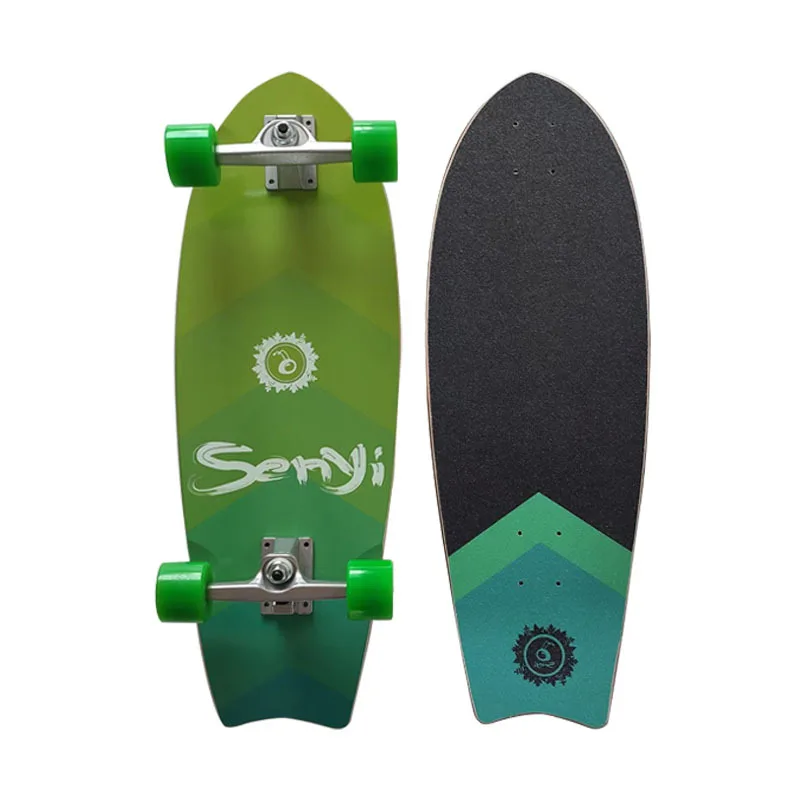 لوح ركوب الأمواج الاحترافي المقلد للتدريب على ركوب الأمواج والتزلج على الأرض مع سطح كامل من خشب القيقب 28 بوصة 29 بوصة #2