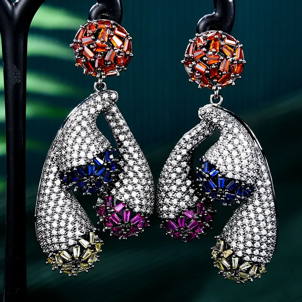 

Soramoore Romantic Luxury Gorgeous Drop Earrings For Women Bridal Earrings Cute Shiny Flowers Fashion Girl Gift 2024 New Hot