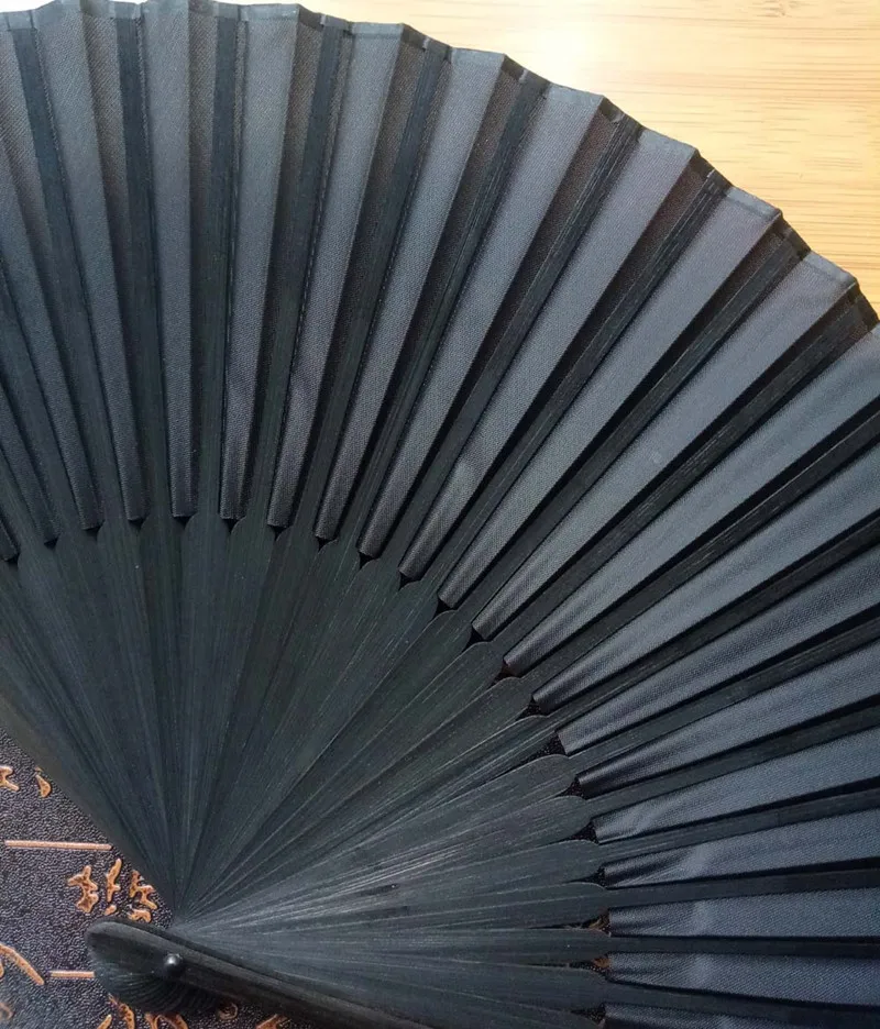 Chinese Style Black Vintage Hand Fan Folding Fans Dance Wedding Party Favor Chinese Dance Party Folding Fans Black Fabric Fan