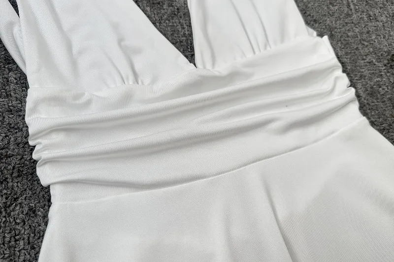 KIDCRKJ 2026 Neckholder Kurze Kleider für Damen Einfarbig Rückenfreie Damenkleider Sommer Party Minikleid Damen Strand Damenkleid – Detail 23