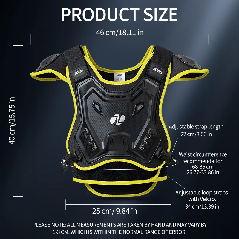 

Children Motorcycle Body Armor Vest Chest and Back Protector for Motocross MTB BMX Enduro Skateboard Scooter Skiing Kids