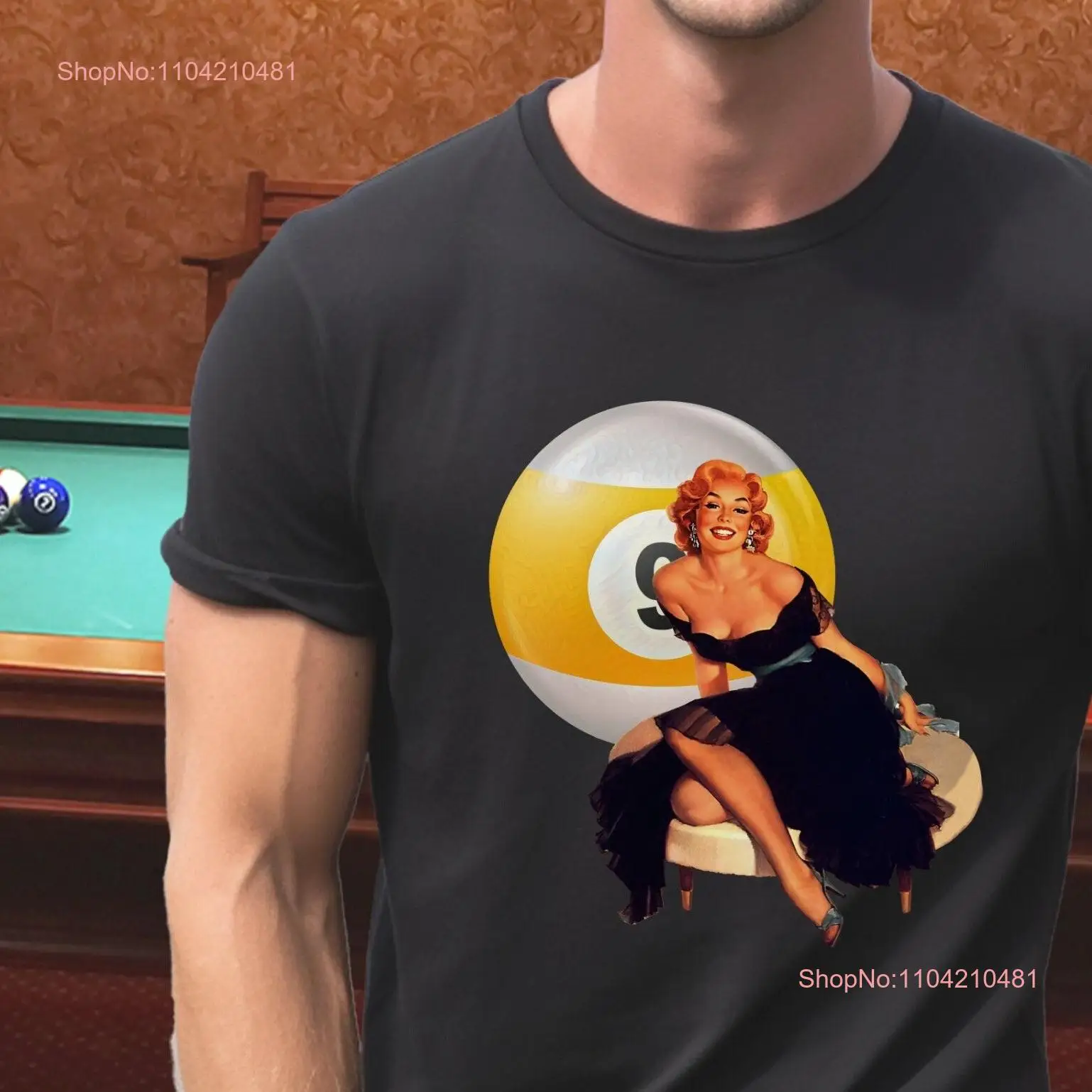 Pool T Shirt Billiards Lover Player Funny 8 Ball 9Ball long or short sleeves