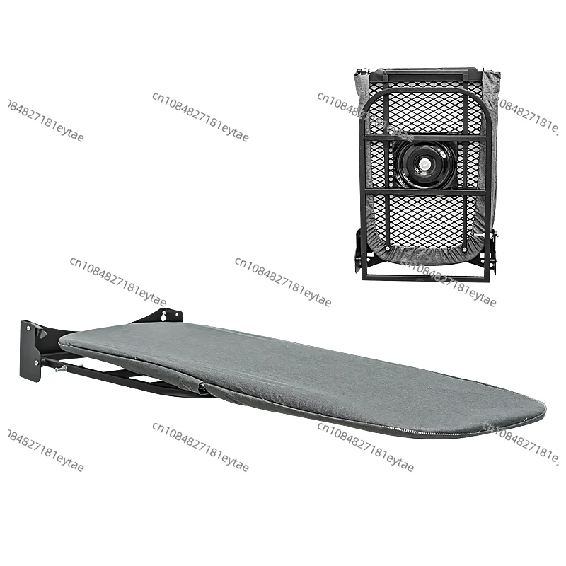 Wall Mounted 180° Swivel Ironing Board Foldable Space-Saving Heat Resistant Cover Wood Steel for Wardrobe Home Use