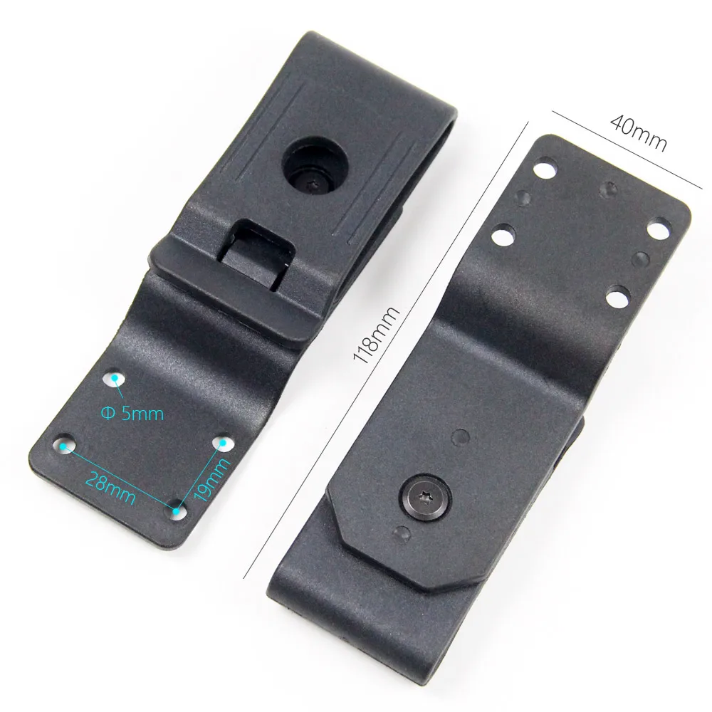 2PCS Belt Loops Clip For DIY Knife Kydex Sheath Holster with Screws Spare Parts 360 Degree Rotation Swivel