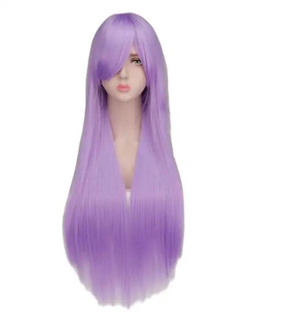 Peruca longa reta cosplay para mulheres, perucas de cabelo sintético, festa à fantasia, preto, vermelho, ombre, resistente ao calor