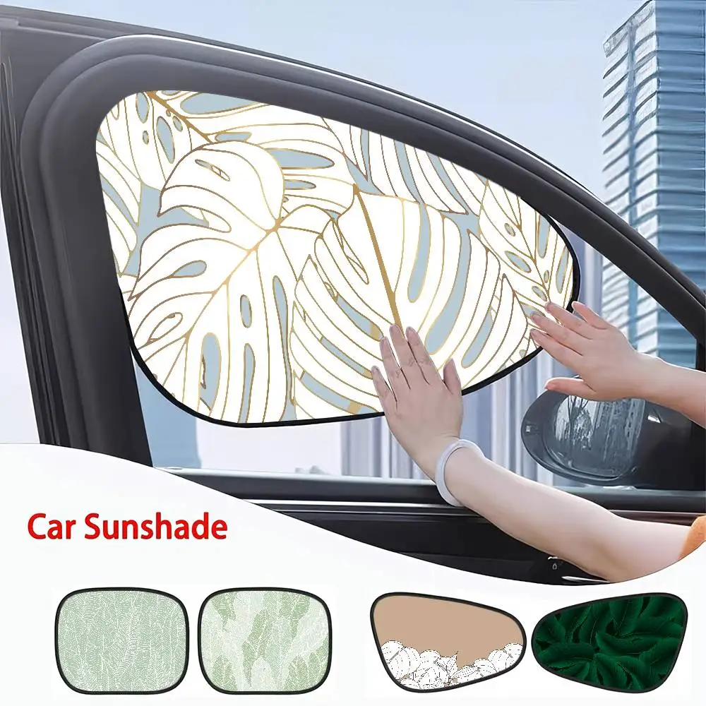 

Винтажный тропический ботанический художественный семейный солнцезащитный козырек на окно автомобиля — защита от ультрафиолета, электростатическая адсорбция, детское наружное использование