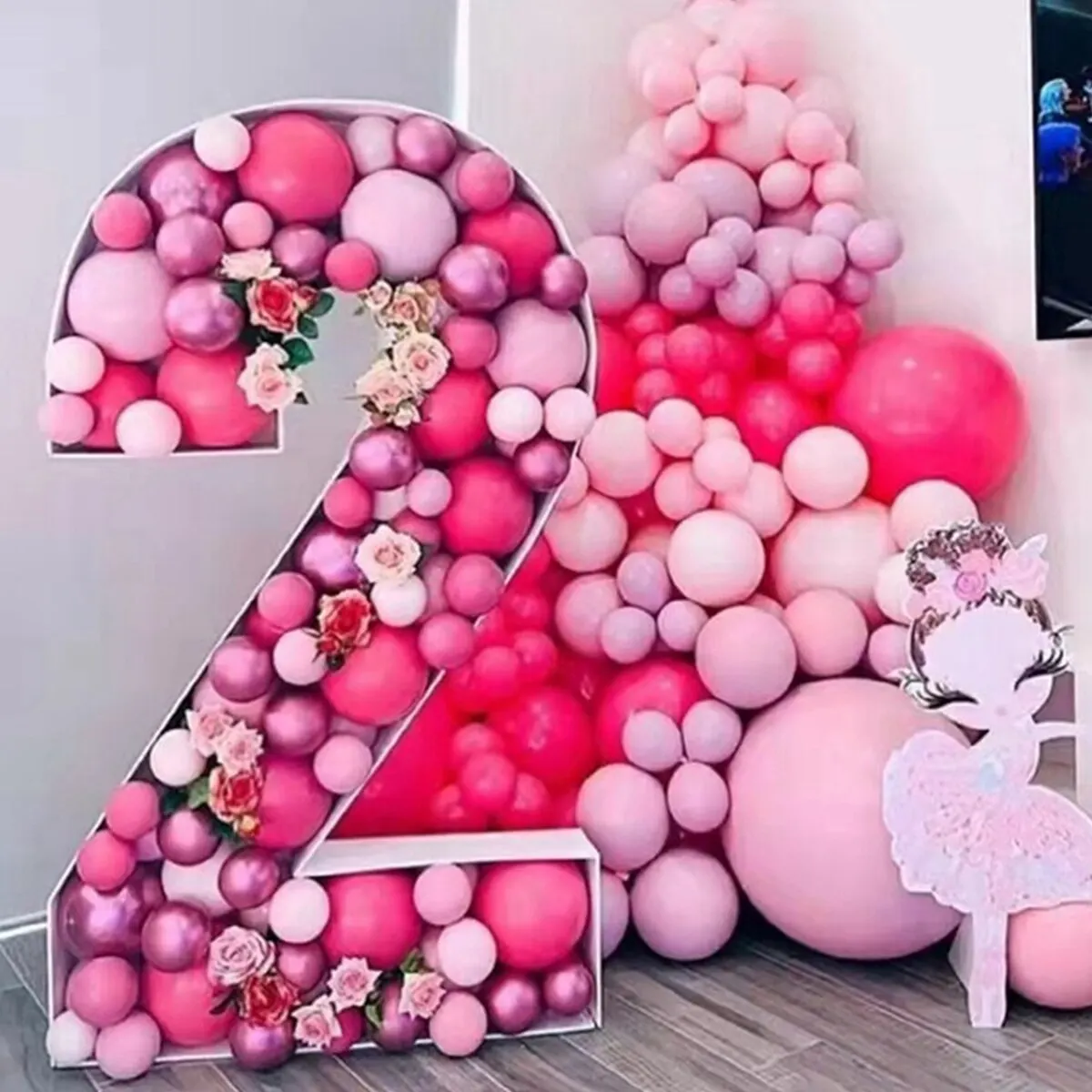 93CM Giant Birthday Figure 0-9 Balloon Filling Box 1st 18th Birthday Decor Number 30 40 50 Balloon Frame Anniversary Decor