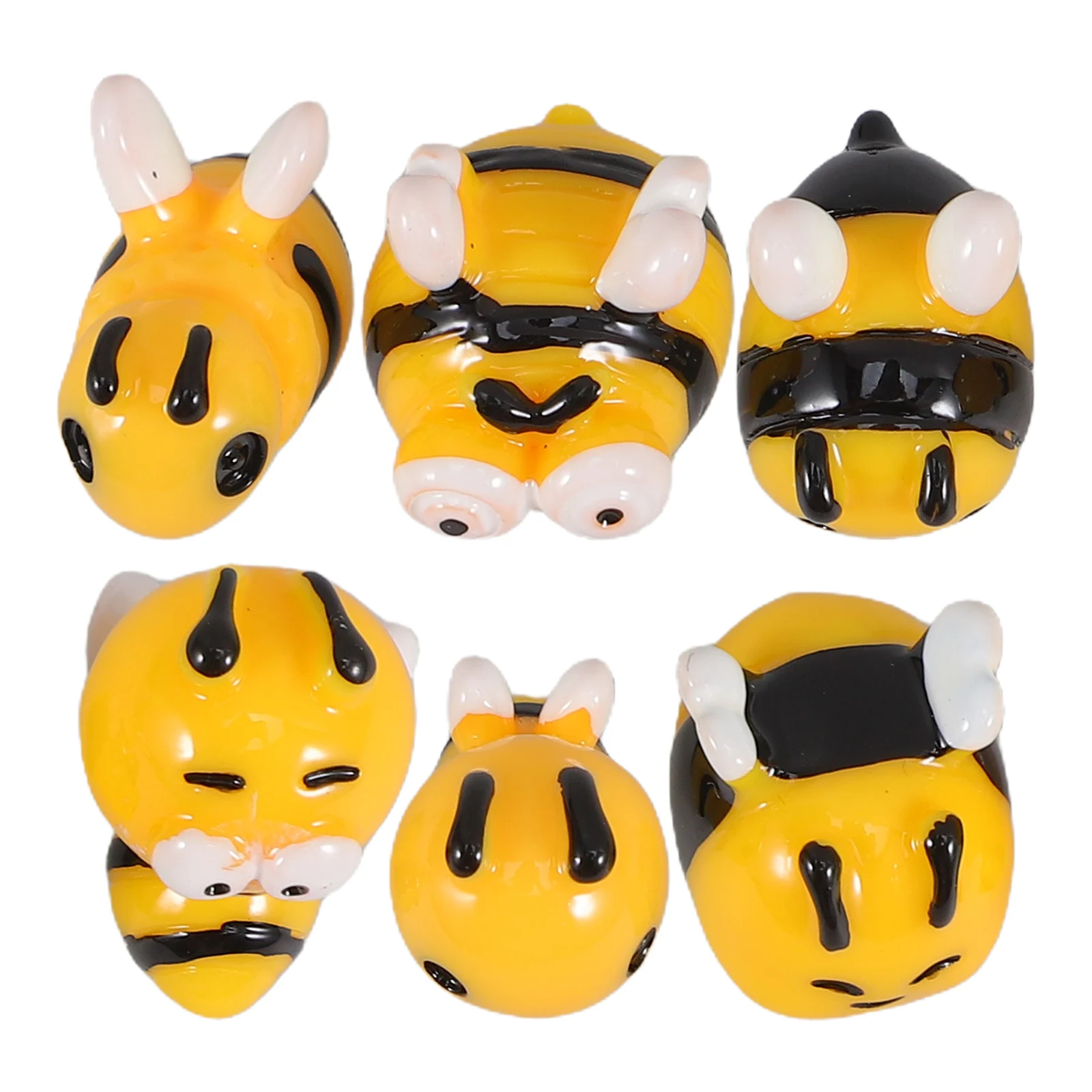 

6 Pcs Micro Landscape Gardening Mini Decorations Resin Bees Charms Craft Accessories Insect Toys Figurines Pet Supplies