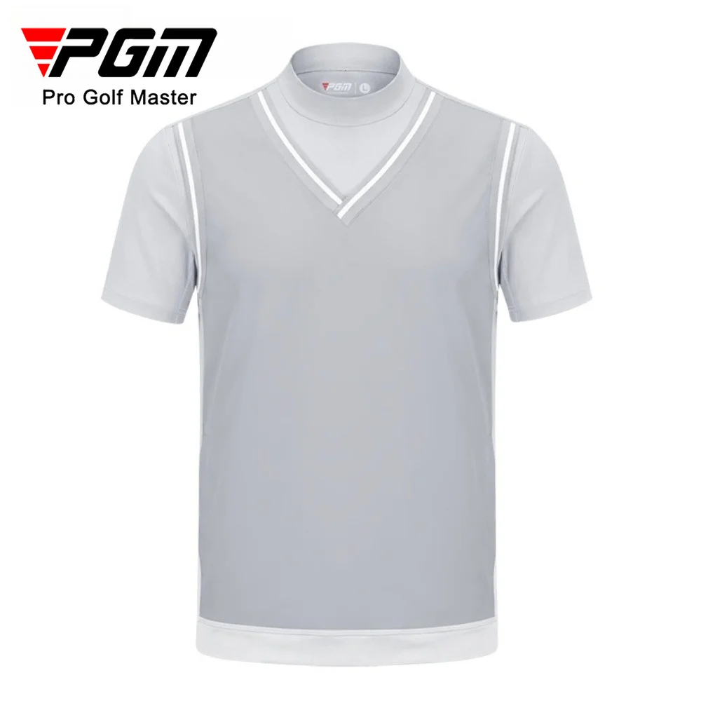 PGM Golf Men's Short sleeved Summer Splicing T-shirt Sports Top YF928