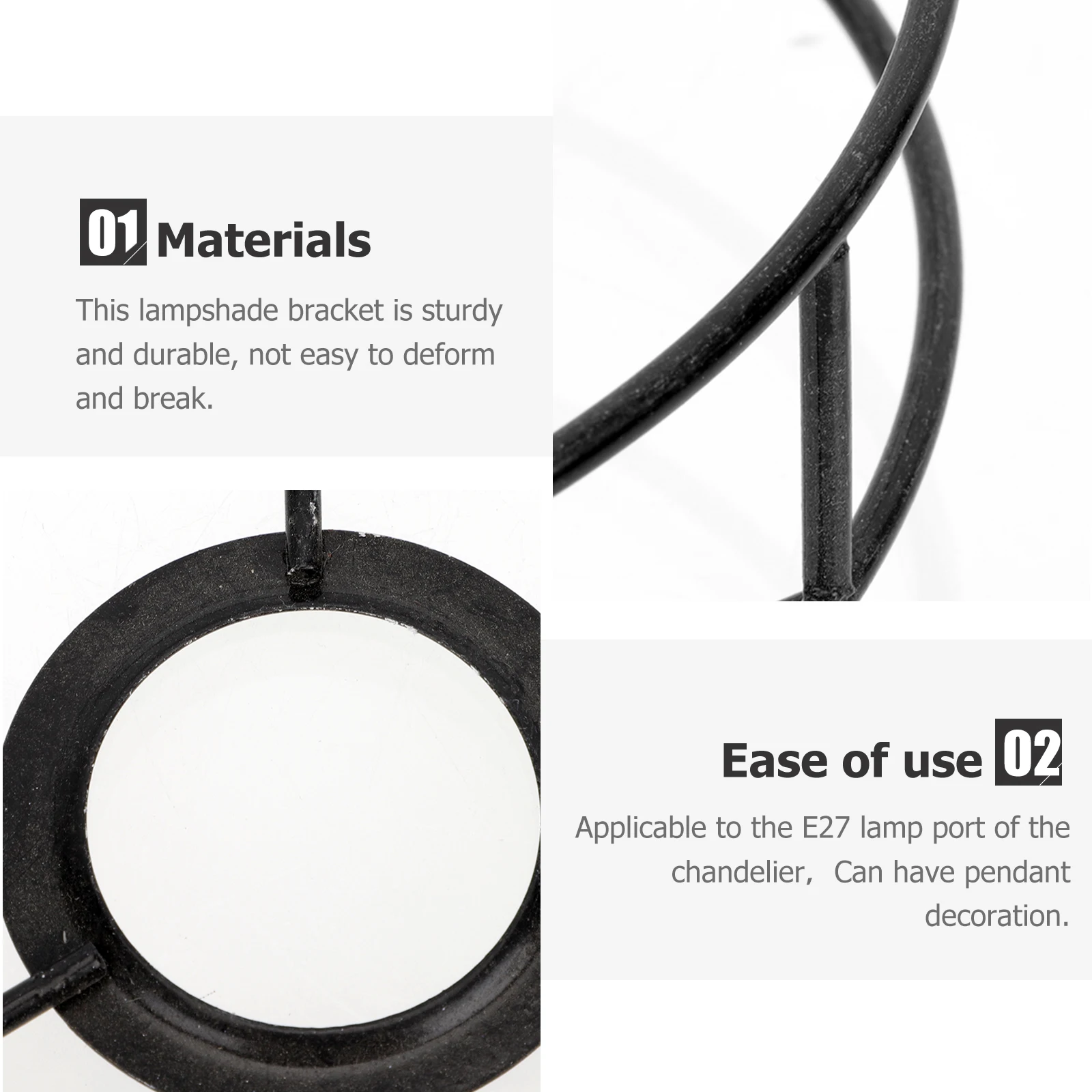 Premium Round Lampshade Iron Diy Lamp Bracket Sturdy Chandelier Rack Home Decoration Ceiling Light Accessories Pendant Frame