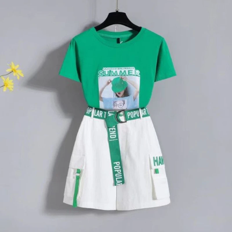 

Outfits Women Slim O Neck Short Sleeves Top Short Pants Sets Female 2025 Summer New Holiday Set 2 Pieces