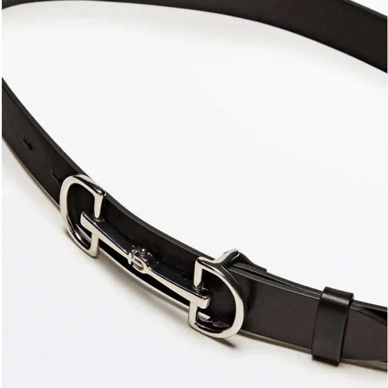 Genuine leather Thin Belt Women's Fashion Casual Accessories Luxury Design Girdle Korean Corset Adjustable Metal Buckle