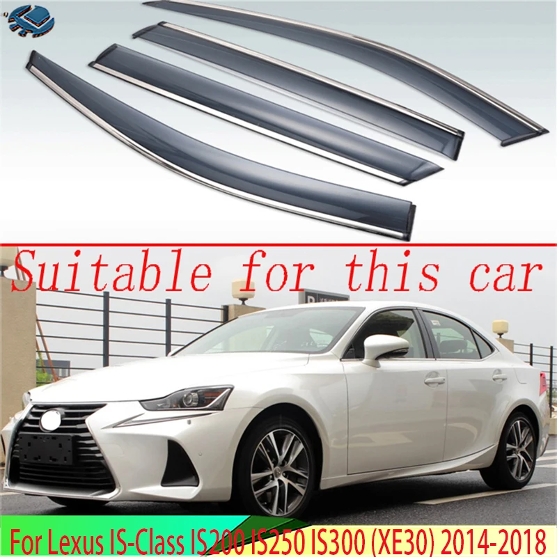 

For Lexus IS-Class IS200 IS250 IS300 (XE30) 2014-2018 Plastic Exterior Visor Vent Shades Window Sun Rain Guard Deflector 2016