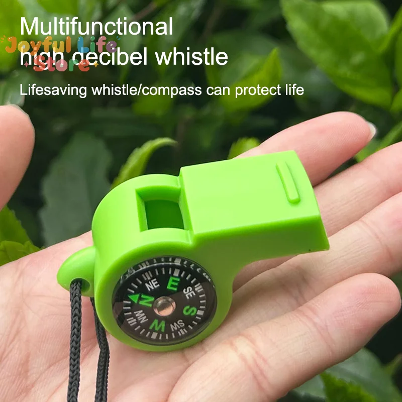 2 In 1 Emergency Survival Whistle Compass Referee Cheerleading Whistle Sporting Goods Camping Hiking Outdoor Tools