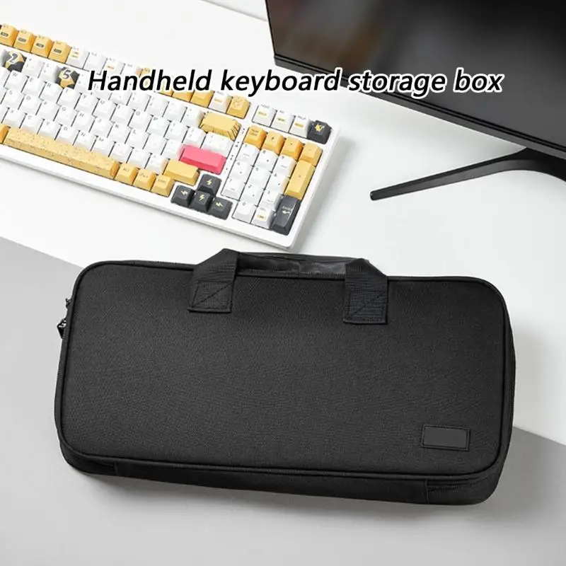 Keyboards Carrying Case Offering Exterior and Shockproof Interior for Safe Transport of Mouse Cables Accessories 77JC