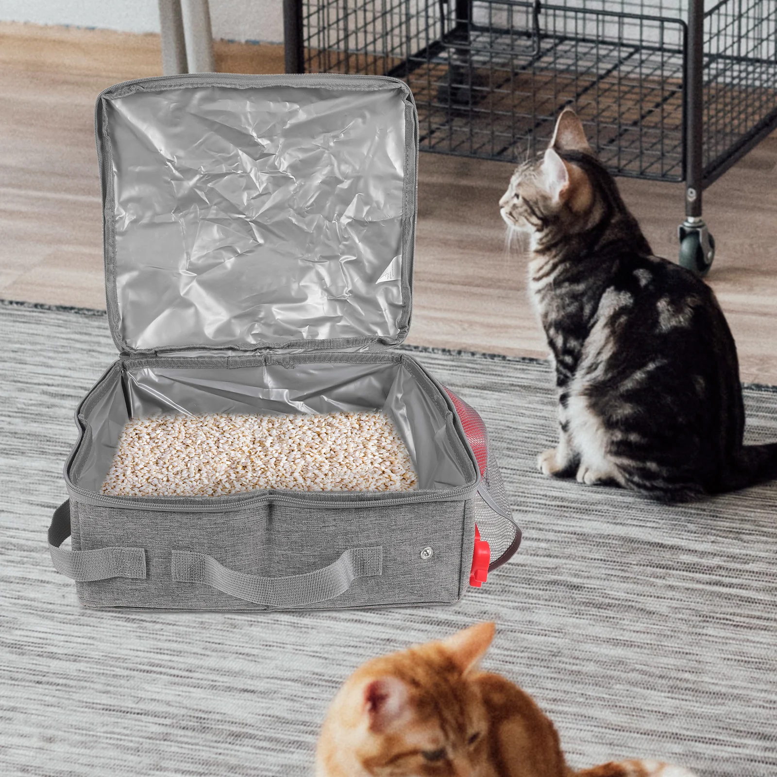 

Foldable Cat Litter Box 30x30cm Portable Pet Supply Oxford Cloth Waterproof Travel Lightweight Kittens Pan Small Tray