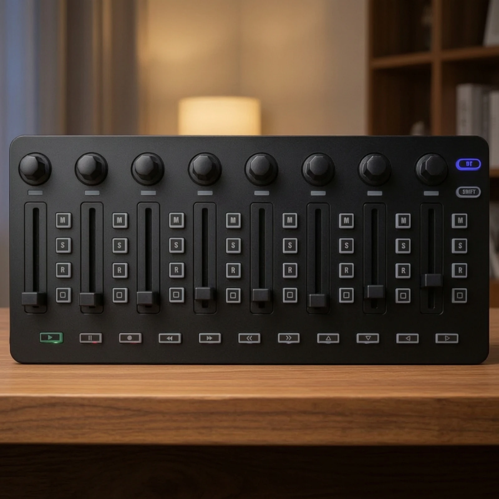 MIDI Controller with Faders Desktop USB MIDI Fader Controller Control Surface Tactile Mixing Console Plug-and-Play
