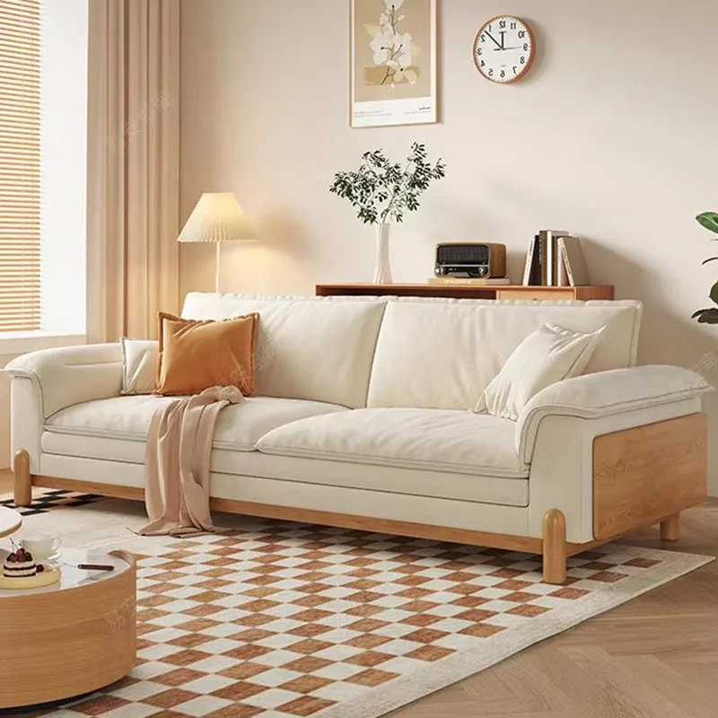 Wood Living Room Sofas Fancy Nordic White Individual Loveseat Lazy Sofa Lounge Floor Sofy Do Salonu Apartment Furniture