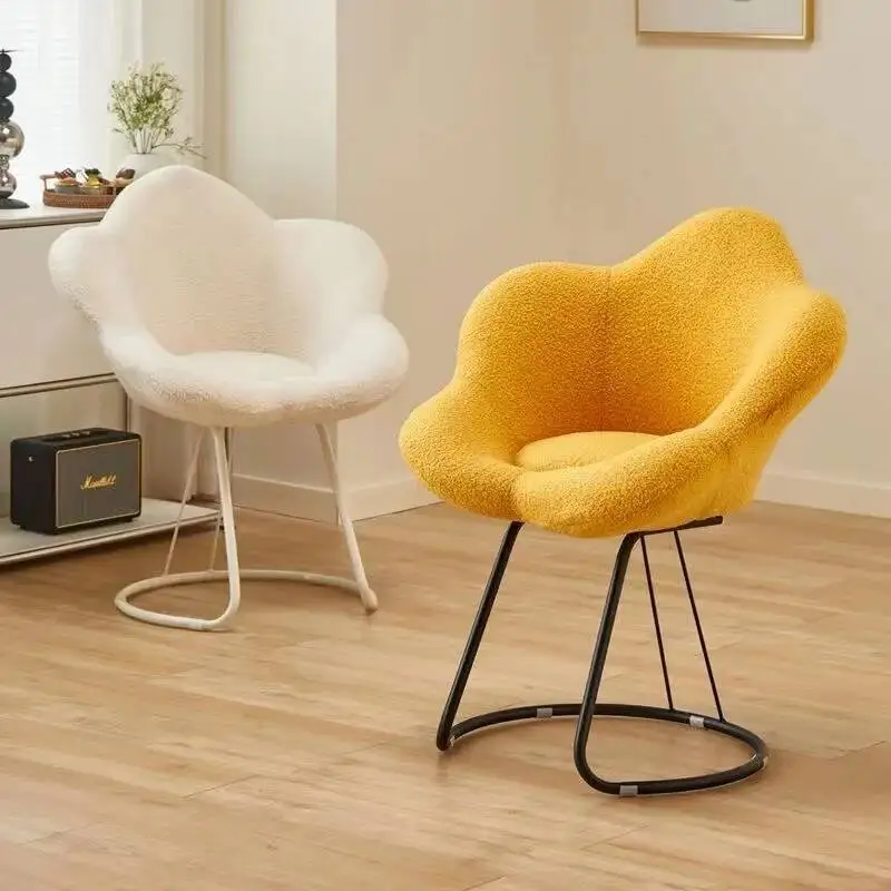 comfortable velvet chair, lamb chair, Makeup back pet chair suitable for girls' bedroom, ergonomic chair, Internet celebrity