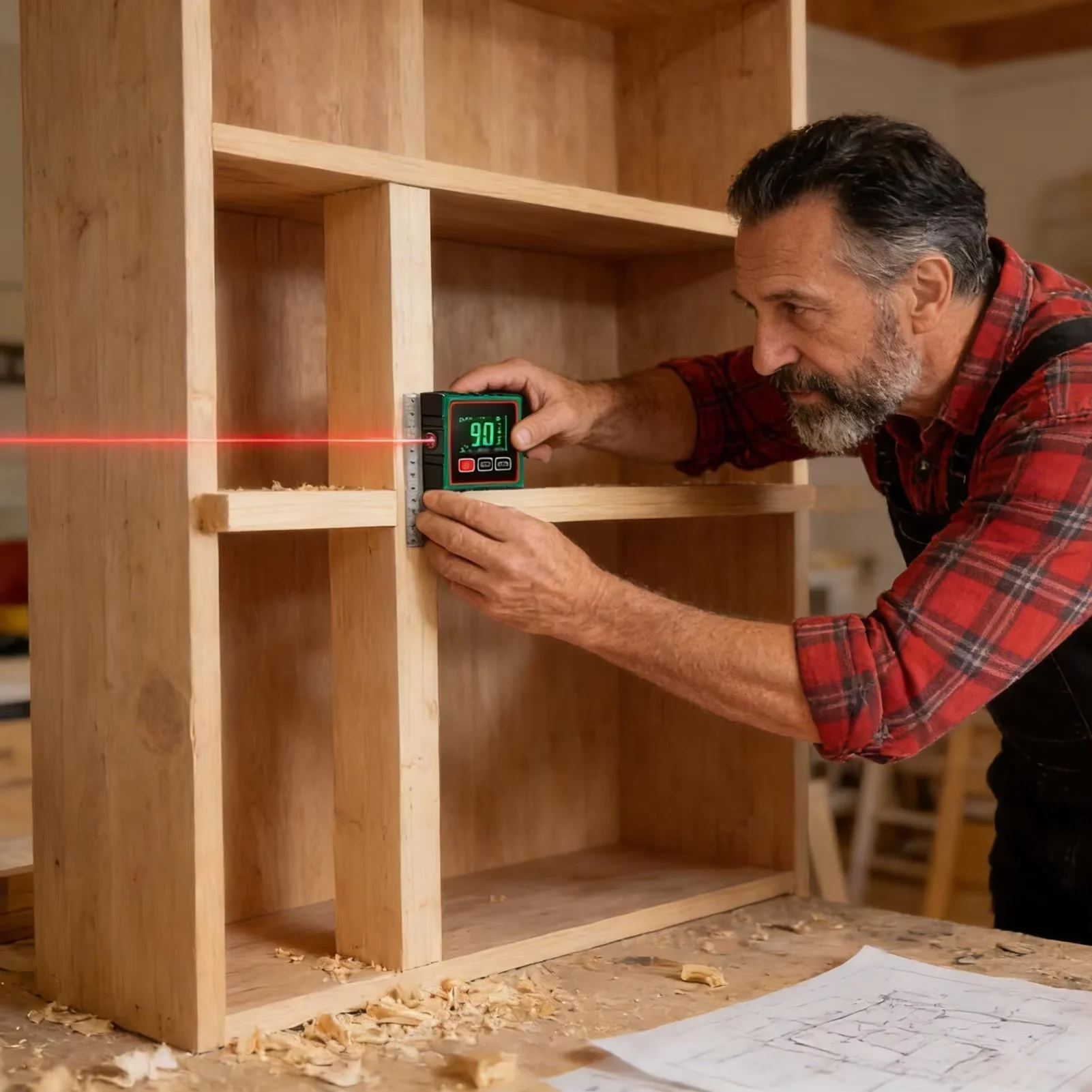 

4-Sided Magnetic Electronic Inclinometer Digital Display Tilt Angle Gauge Portable High-precision Measurement Laser Level Ruler