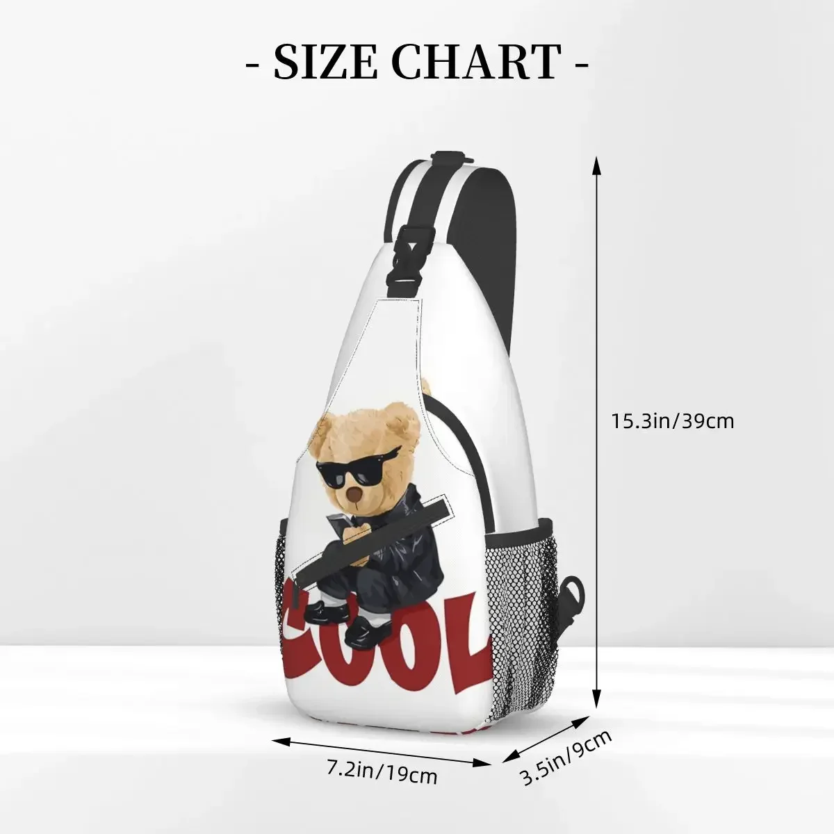 Teddy Bear Crossbody Bag Sports Cool Sunglasses Chest  Unisex Women Man Fashion Shoulder Backpacks Travel