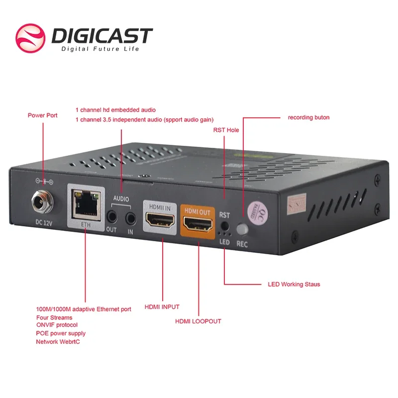 Picture 5: DMB 8900AL Low Latency Low Cost live Streaming RTMP HTTP H.265 HEVC 1080P single HD to IP Video Encoder
