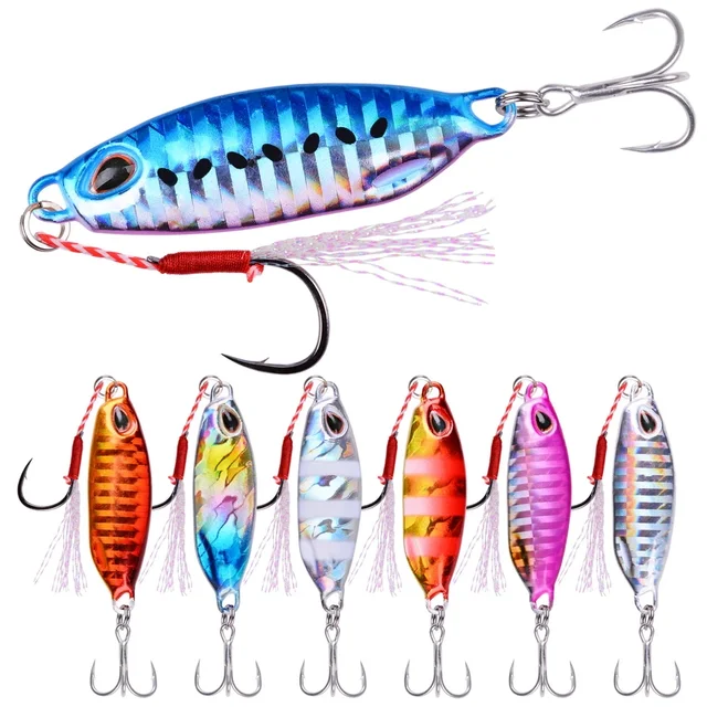 7 sztuk/zestaw powolne rzucanie micro Jigging metalowa łyżka 10/15/20/30/40g VIB Jigs przynęta na ryby pilker wędkarstwo morskie sztuczna przynęta
