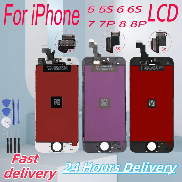 Super przetestowany wyświetlacz dla iPhone 5 5S 5C 6 6S 7 8 Ekran LCD Ekran dotykowy Digitizer Zespół dla iPhone 6 Plus 6S 7 8 Plus lcd
