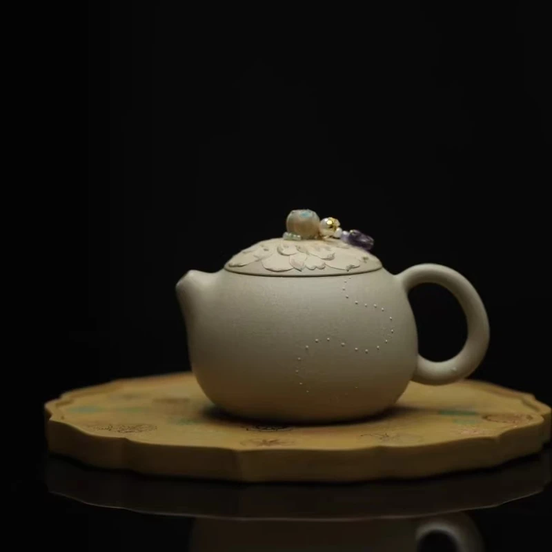 Zisha pot pure handmade Benshan section 200cc9 hole high-end literati elegant tea room