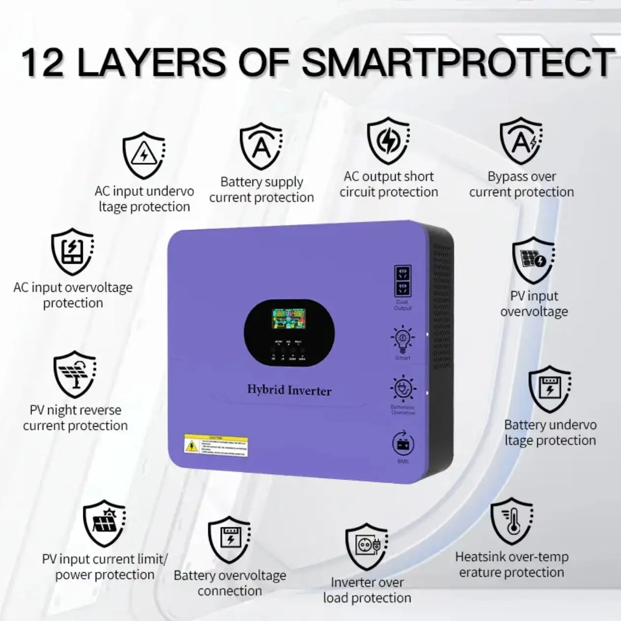 Pure Sine Wave Solar System Hybrid Inverter Price High Power AC  3.5kw 5.5kw